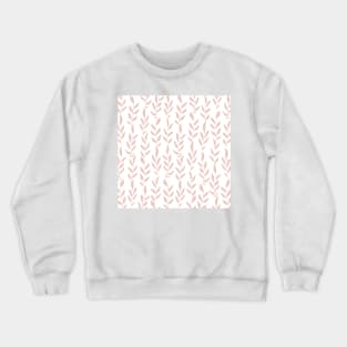 Blush Pink Minimalist Leaves Pattern Crewneck Sweatshirt